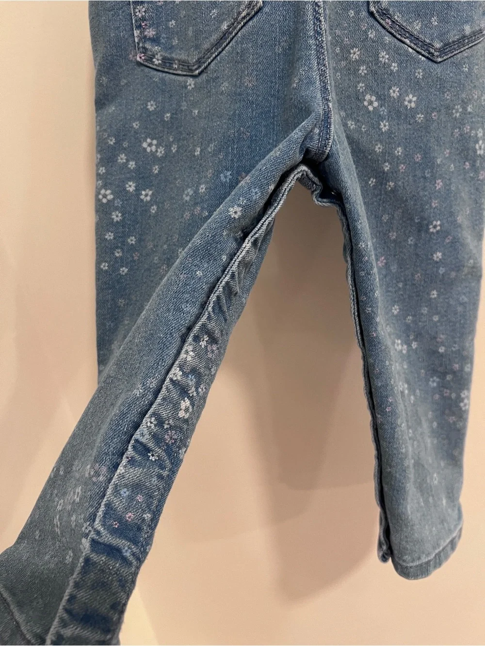 OshKosh B'gosh Light Blue Denim Floral Print Overalls 24 months
